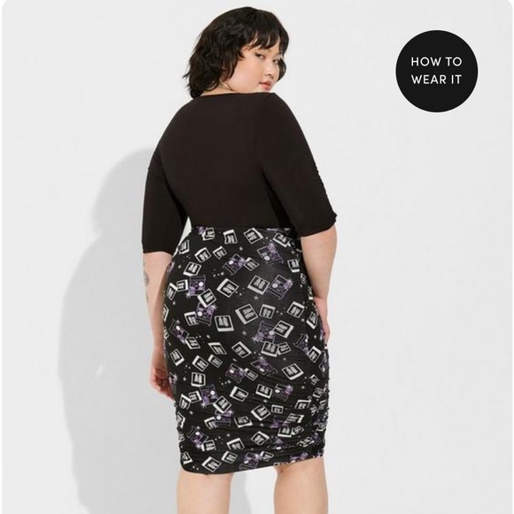 Beetlejuice Super Soft Shirring Dress Torrid - Picture 2 of 6